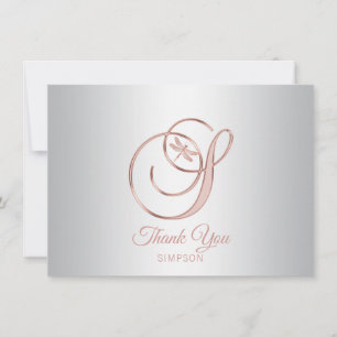 Dragonfly Silver Grey Rose Gold Merci S