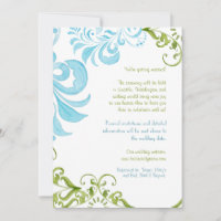 Dragonfly Swirls Scroll Chic Floral Invitation mod