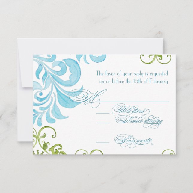 Dragonfly Swirls Scroll Chic Floral Invitation mod (Devant)