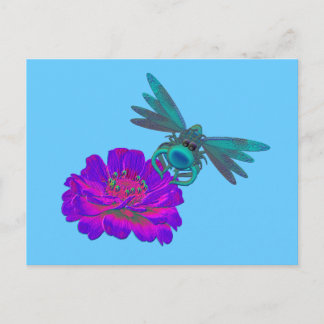 Dragonfly Whimsical sur carte postale mignonne à f