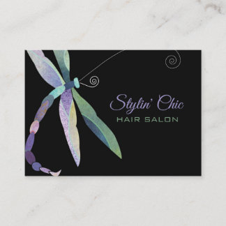 Dragonfly Whimsical sur les Cartes de visite noirs