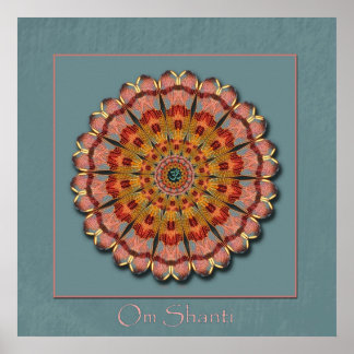 Dragonfly Wing Om Shanti Poster Print