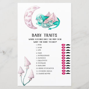 Dragons Baby Traits Baby shower Jeu