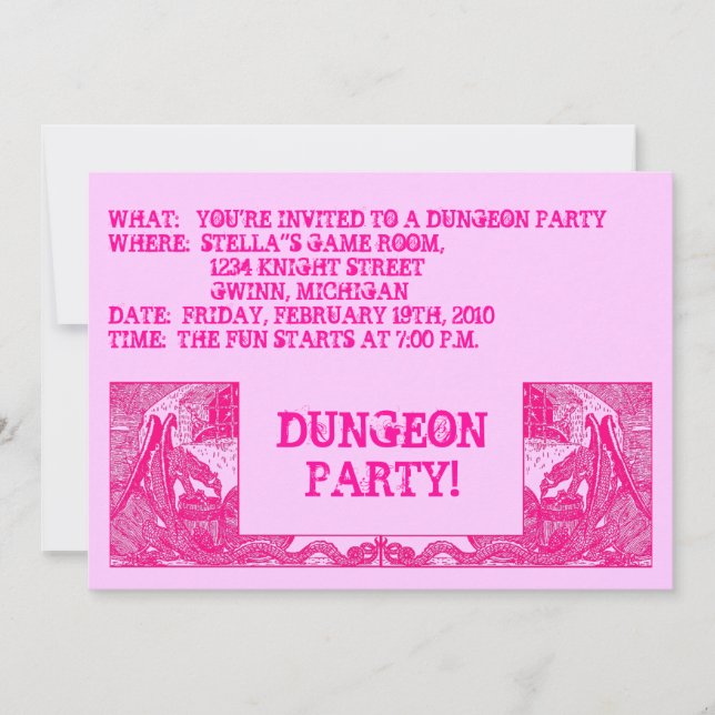 DRAGONS CHAUDS DANS LES DUNGEONS ~ INVITATION À LA (Devant)