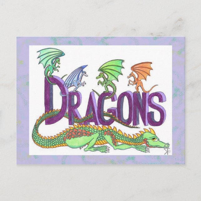 Dragons, dragons partout ! Carte postale (Devant)