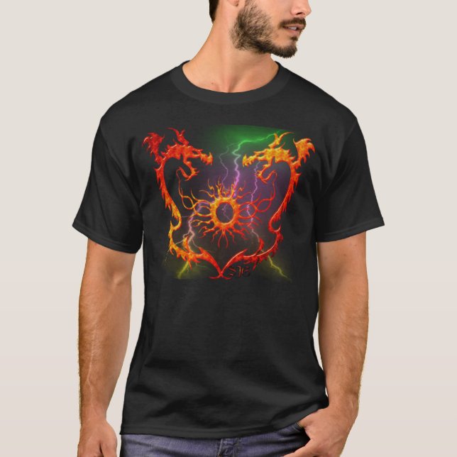 Dragons jumeaux, le T-shirt des hommes (Devant)