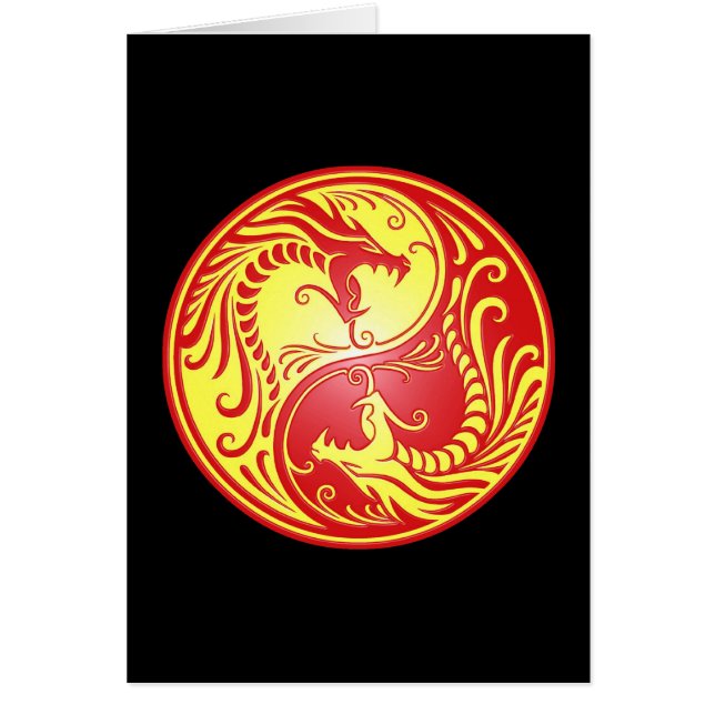 Dragons, rouge et jaune de Yin Yang (Devant)