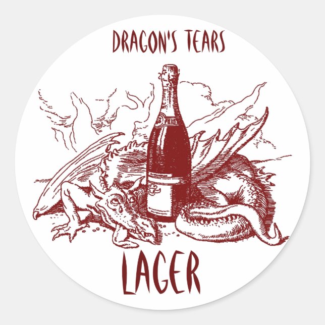DRAGON'S TEARS ~ STICKER ~ GREAT HOME BREW ÉTIQUET (Devant)