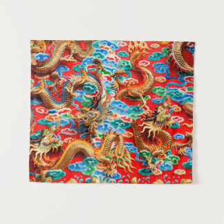 dragons temple tapisserie
