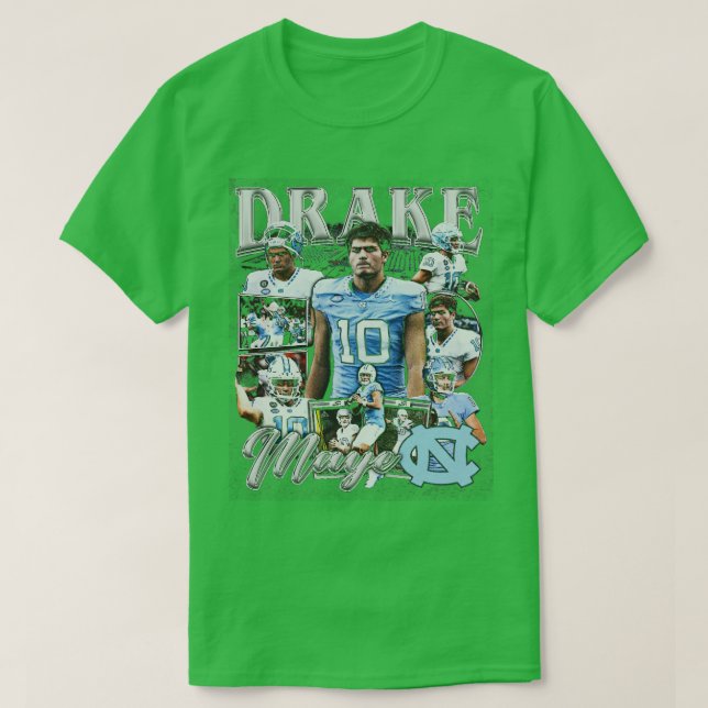 Drake Maye College Vintage Bootleg TShirt 2 (Design devant)