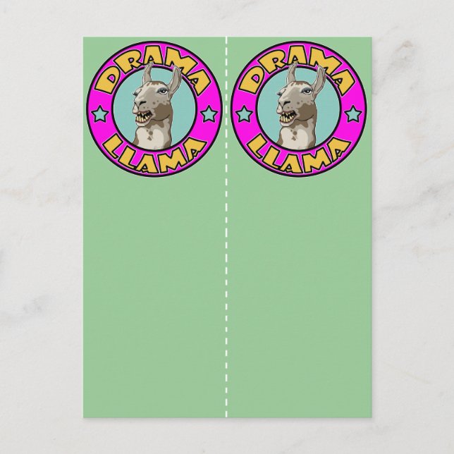 Drama Llama, carte postale 2x signet (Devant)