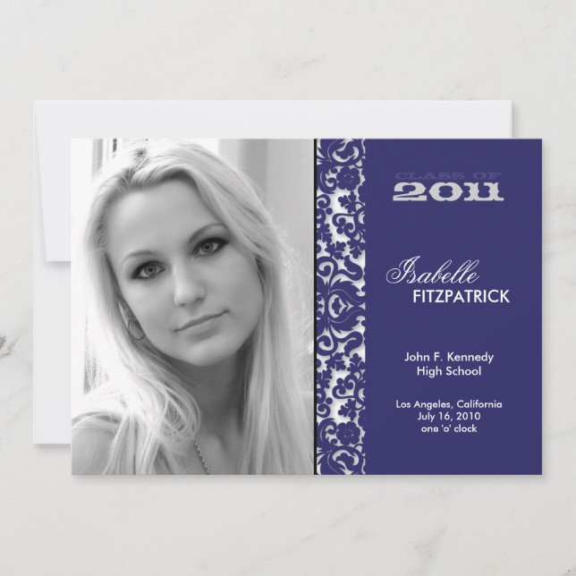 Dramatic Damask 2011 Graduation Faire-part (Devant)