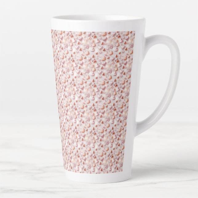 Dramatic Rose Gold Hearts Large Latte Mug (Droite)