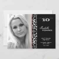 Dramatique Damask Graduation Faire-part 2