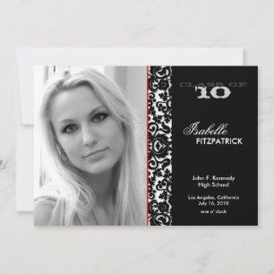 Dramatique Damask Graduation Faire-part 2