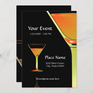 Dramatique Martini Cocktails Invitation
