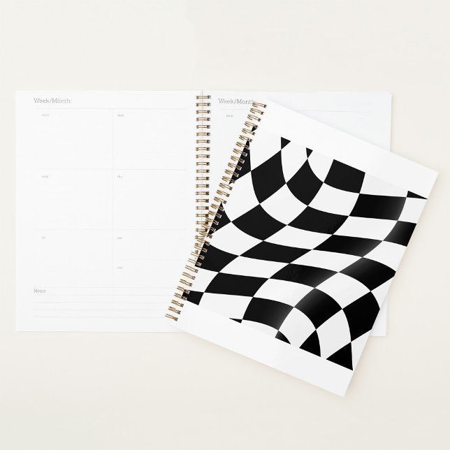 Drapeau à carreaux noir et blanc ondulé de course (Créateur téléchargé)