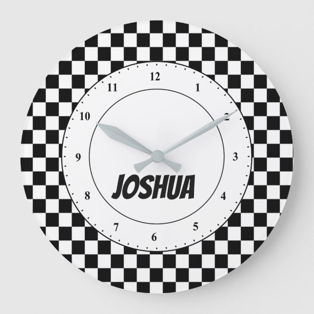 Drapeau à damier noir et blanc Grande Horloge (Recto)