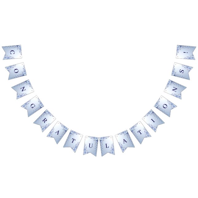 Drapeau à festons de fleurs ornées bleues avec per (Tout)