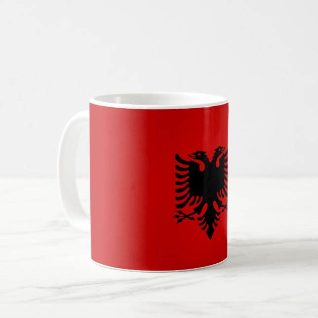 Drapeau albanais Cool de café Mug (Devant gauche)