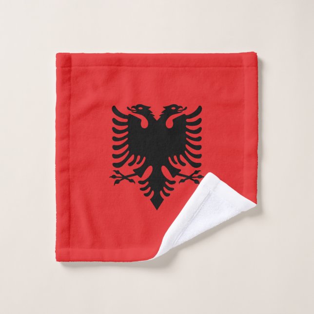 Drapeau albanais patriotique (Gant de toilette)