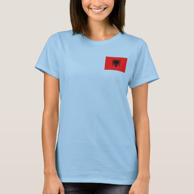Drapeau Albanie + Carte T-shirt (Devant)