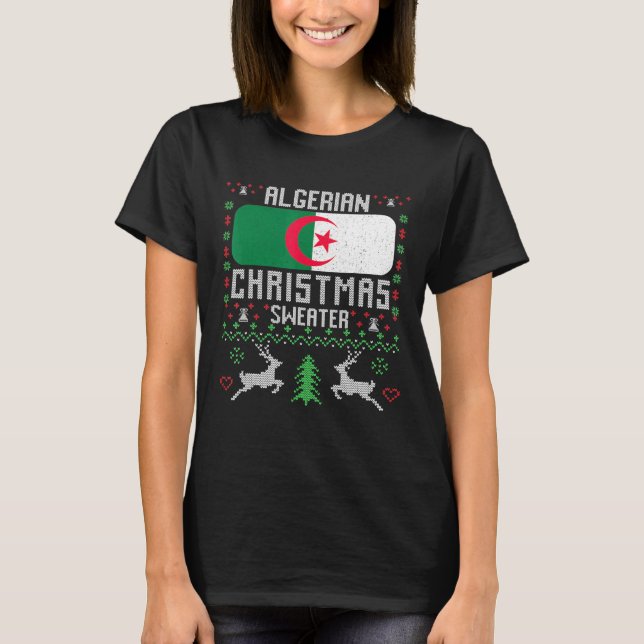 Drapeau Algérie Sweat de Noël algérien (Devant)