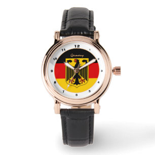 Drapeau allemand, aigle et montre de mode allemand