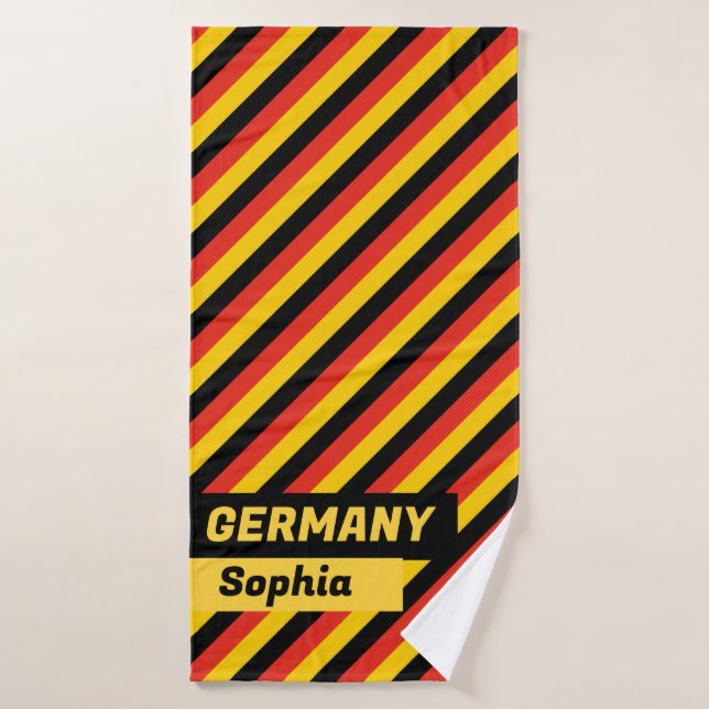 Drapeau allemand personnalisé (Serviette de bain)