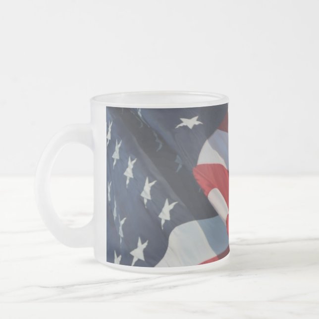 Drapeau américain 10 oz de verre givré Mug (Gauche)