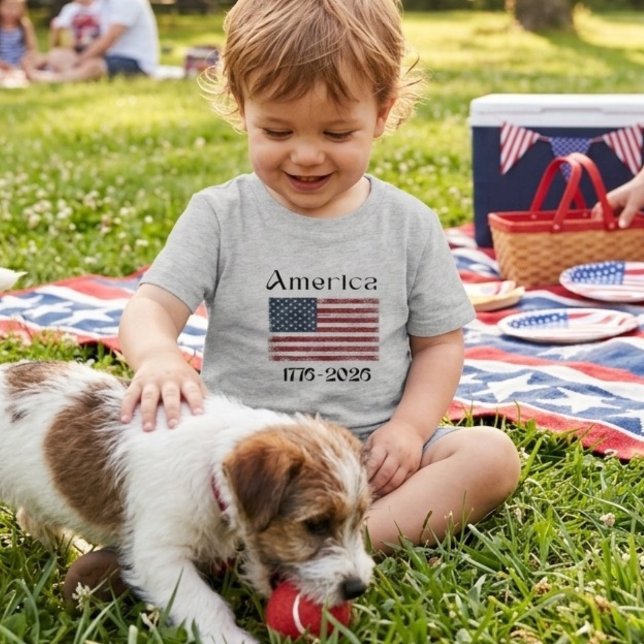 Drapeau Américain 1776 à 2026 Enfants 250e Anniver (Créateur téléchargé)