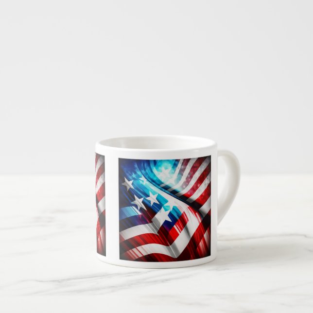 Drapeau américain Abstrait Espresso Mug (Devant droit)