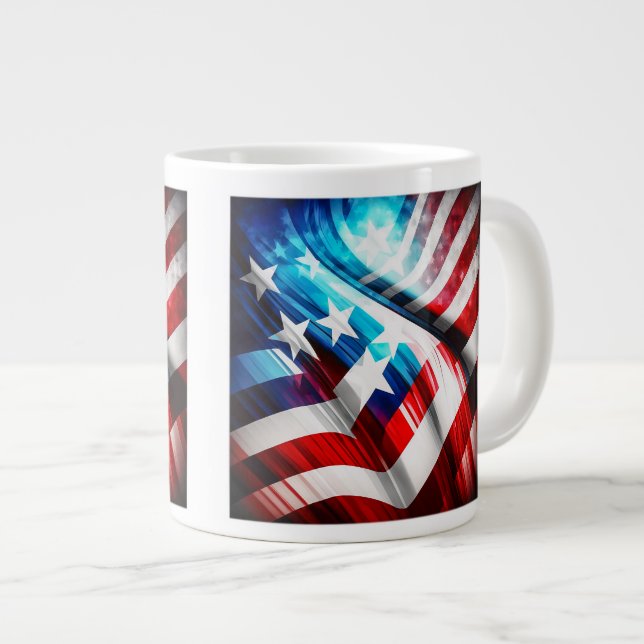 Drapeau américain Abstrait Jumbo Mug (Devant droit)