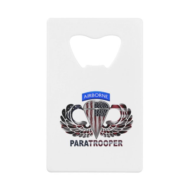 Drapeau américain avec ailes aéroportées et parach (Devant)