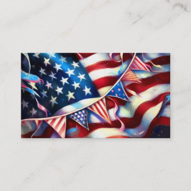 Drapeau américain avec Carte de visite patriotique (Devant)