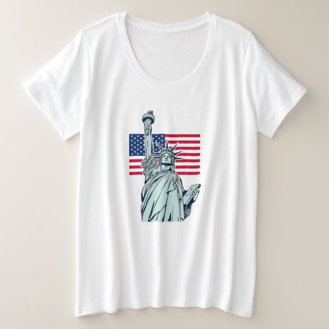 Drapeau américain avec Lady Liberty (Design devant)