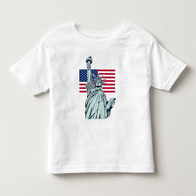 Drapeau américain avec T-shirt Lady Liberty Toddle (Devant)