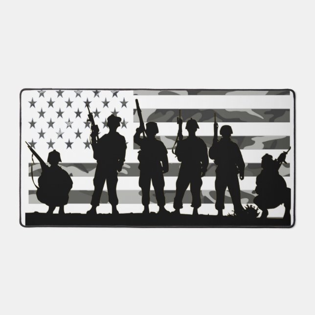 Drapeau américain camouflé noir et blanc cool Sold (Recto)