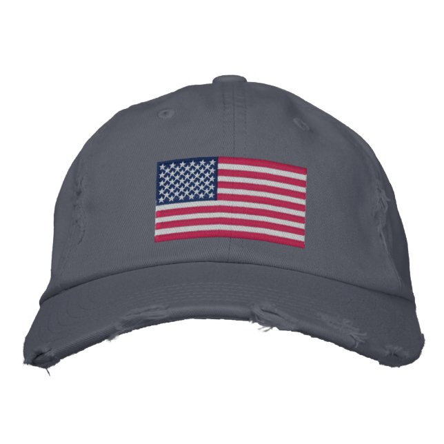 Drapeau américain casquette brodé (Devant)