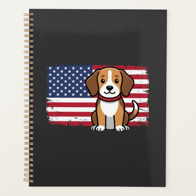 Drapeau Américain Chien Patriote Vector (Devant)