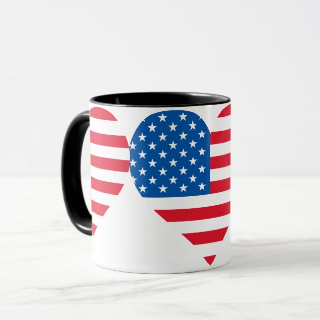 Drapeau américain Combo Café Mug (Devant gauche)