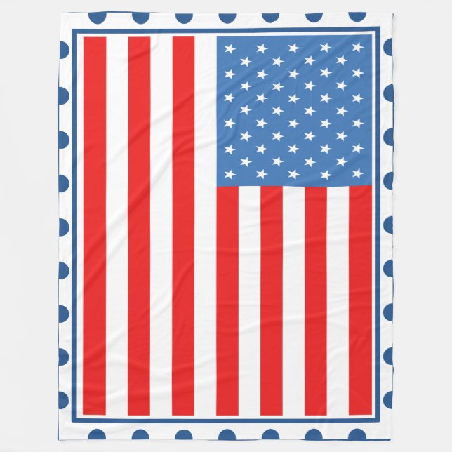 Drapeau Américain Couverture en polaire personnali (Devant)