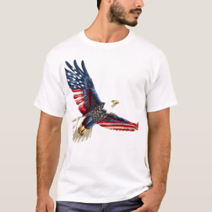 Drapeau américain d'aigle patriotique T-shirt