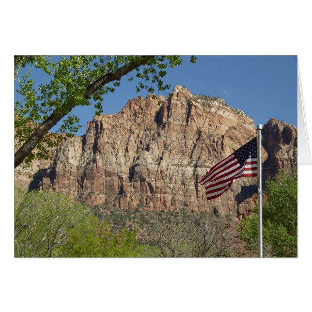 Drapeau américain dans le parc national de Zion I (Devant horizontal)