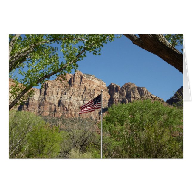 Drapeau américain dans le parc national de Zion II (Devant horizontal)