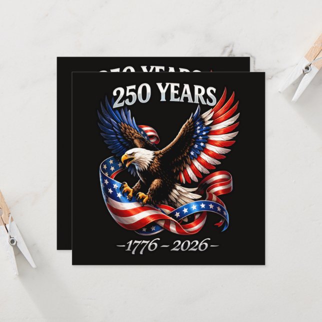 Drapeau américain de l'aigle du 250e anniversaire (Devant/Arrière en situation)