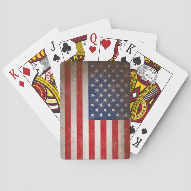 Drapeau américain de style vintage - Cartes de jeu (dos)