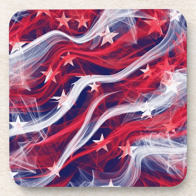 Drapeau américain dessous de verre en plastique du (Devant)