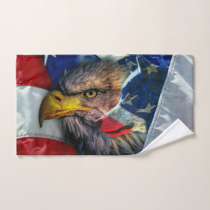 Drapeau américain du loup d'aigle chauve