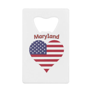 Drapeau américain du Maryland en forme de cœur